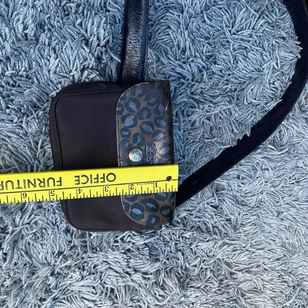 RARE Longchamp Le Pliage Waist Belt Bag‎ Fannypack Brown  Leather Unisex - Picture 8 of 12